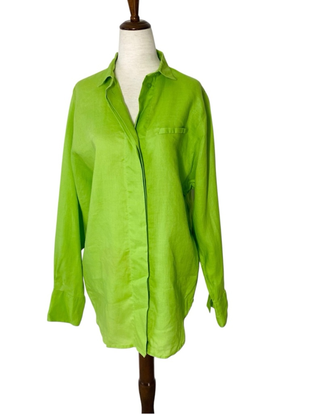 VINTAGE BRETT HARRISON Oversized 100% Linen Shirt - Picture 2 of 8